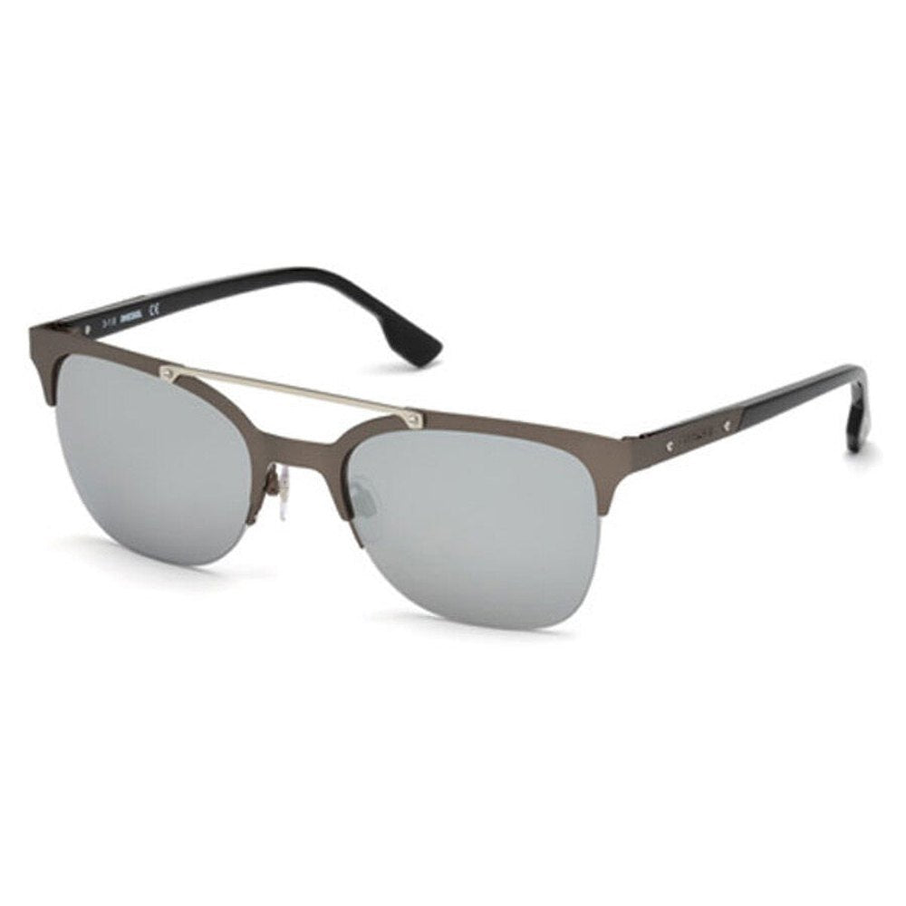 Diesel Square Semi Rimless Mens Sunglasses In Grey