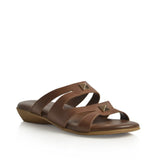 Green Cross Ladies Double Strap Rock Stud Mule Sandals In Brown