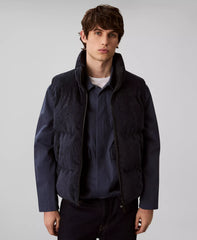 Calvin Klein Unisex Sleeveless Reversible Corduroy Puffer In Navy