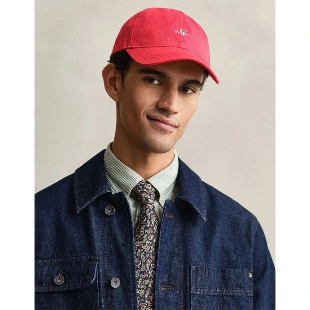 Gant Mens Shield Cotton Twill Cap In Rose Red
