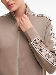 Guess Womens Britney Full Zip Track Jacket In Light Brown
