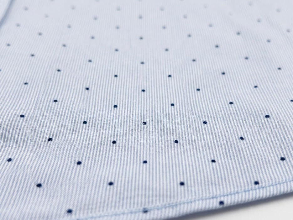 Harmont & Blaire Single Fabric Stripped Shirt In Blue