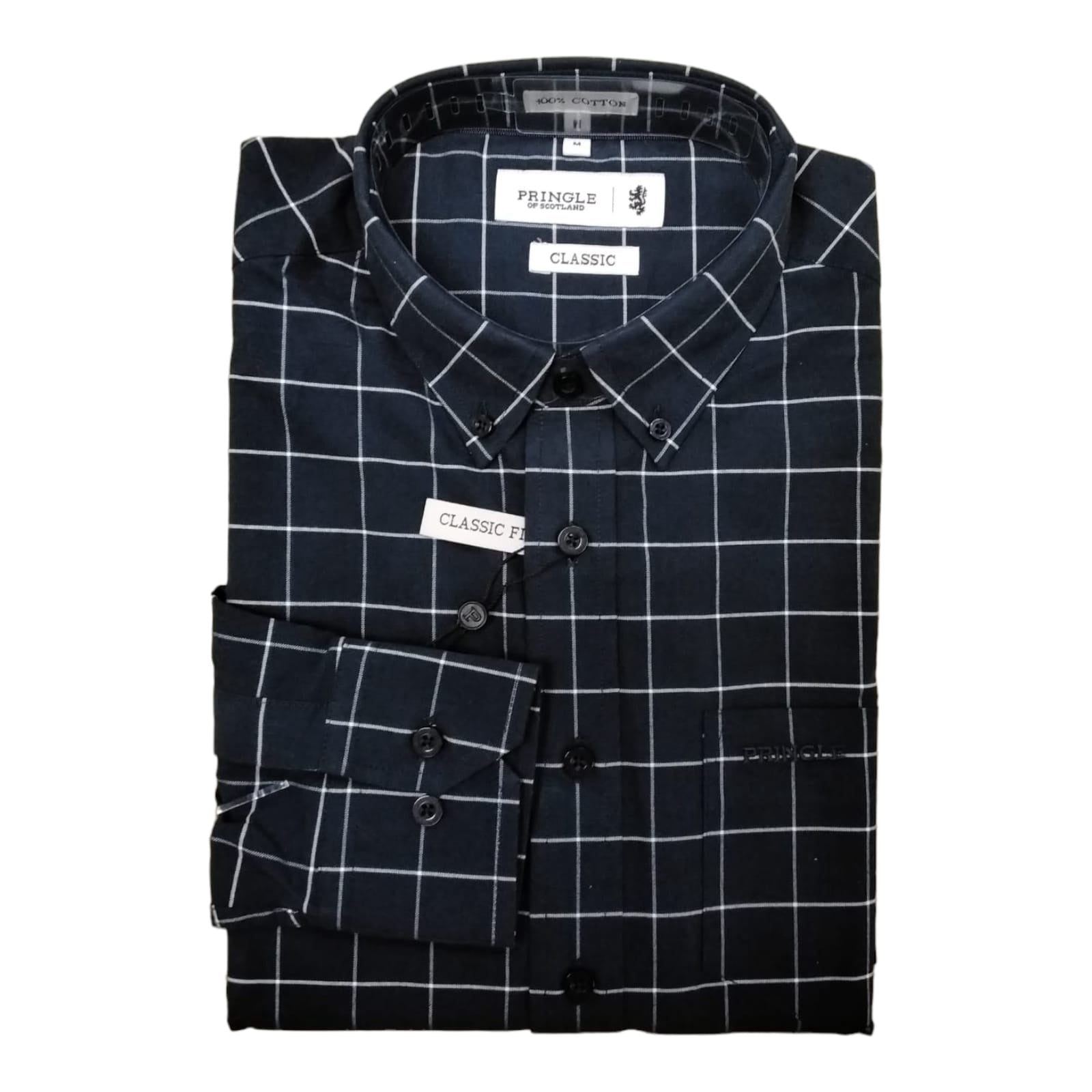 Pringle Mens Long Sleeve Classic Shirt In Navy