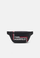 Karl Lagerfeld K Essential Striped Waist Bag In Black & Red