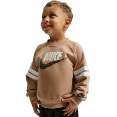 Nike Kiddies Boys Nsw Itz Ft Oversize Crew Sweatshirts In Hemp