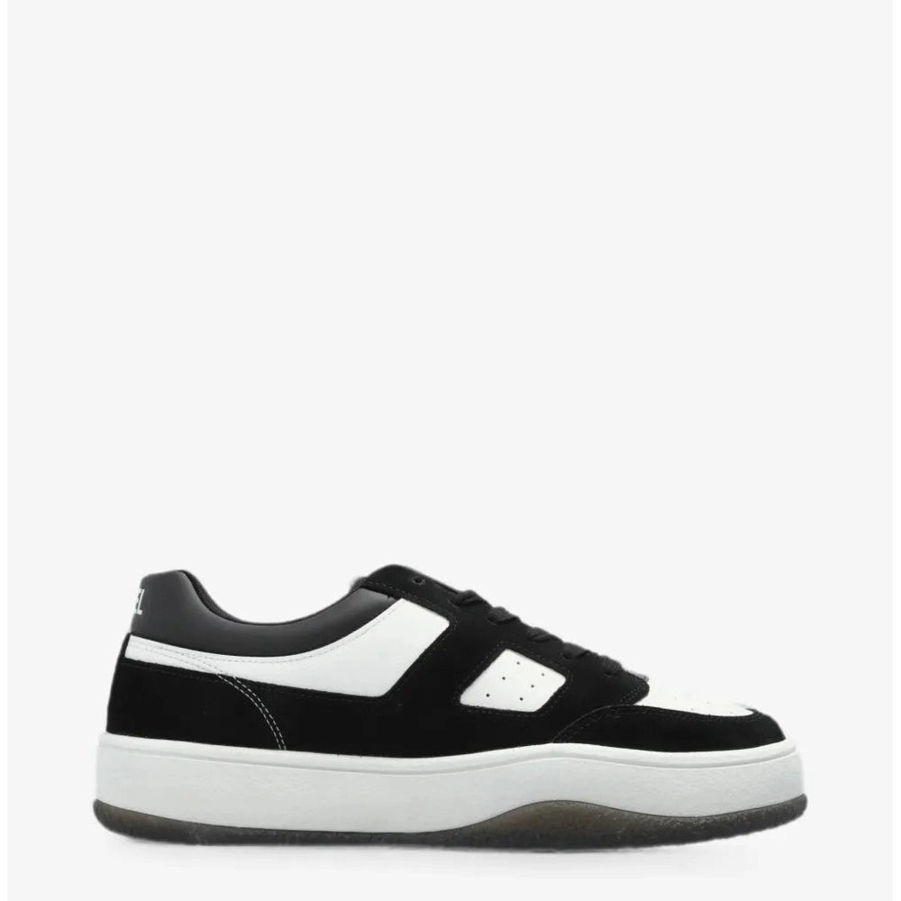 Diesel Mens S-D Long Low Sneakers In Black & White