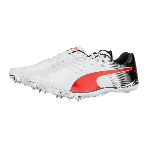 Puma Mens Evospeed Electric 13 Running Shoes In White/Black/Red