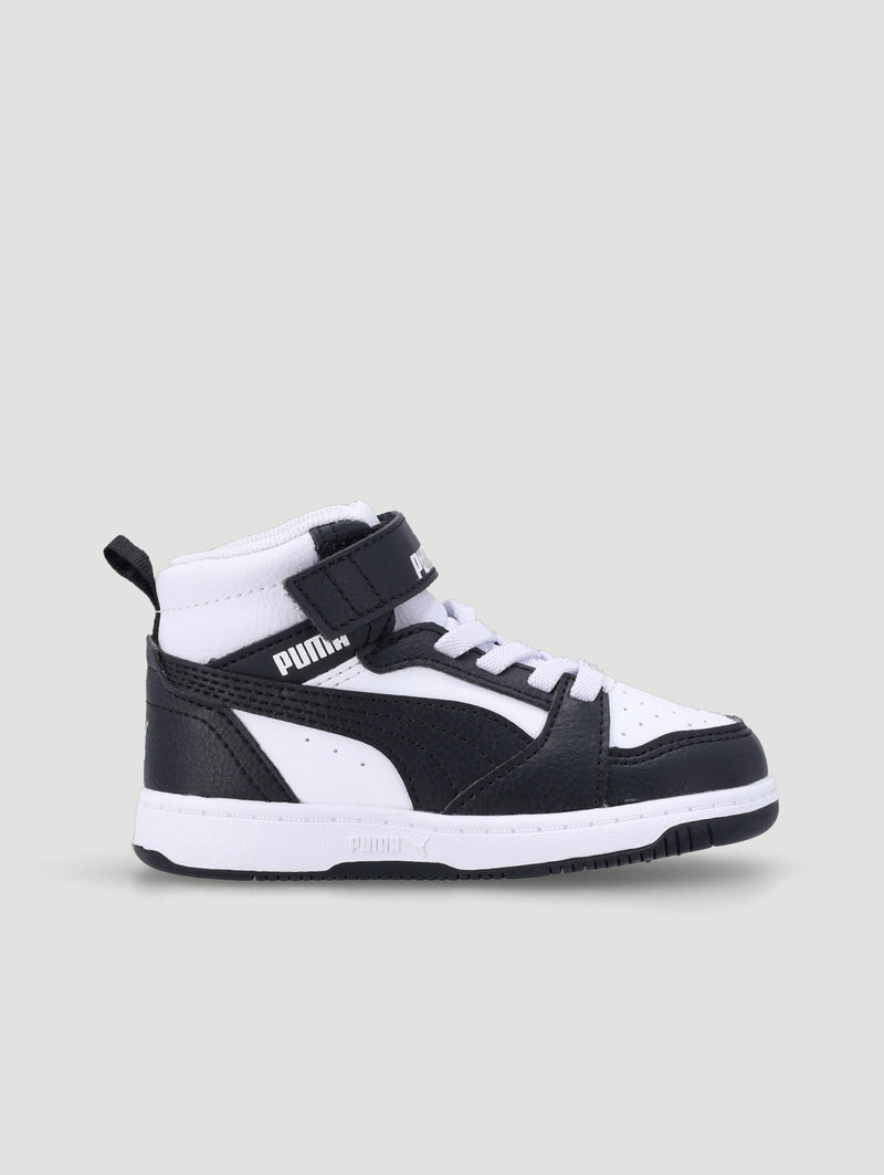 Puma Boys rebound V6 Mid Ac+ Inf Shoes In Black & White