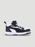 Puma Boys rebound V6 Mid Ac+ Inf Shoes In Black & White