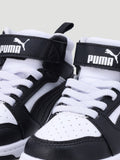 Puma Boys rebound V6 Mid Ac+ Inf Shoes In Black & White
