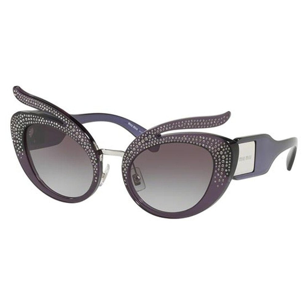 Miu Miu Cat Eye Womens Sunglasses In Transparent Violet
