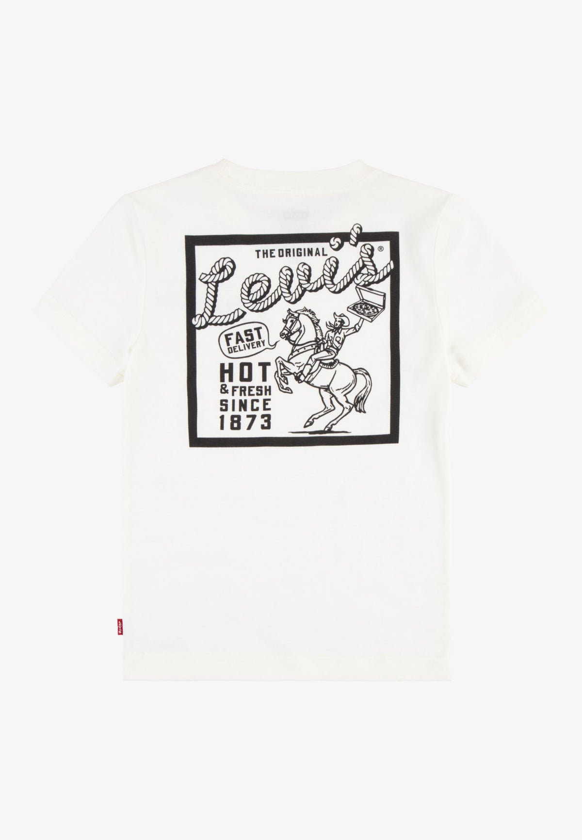 Levis Pizza Delivery Cowboy T-Shirt For Boys In Egret