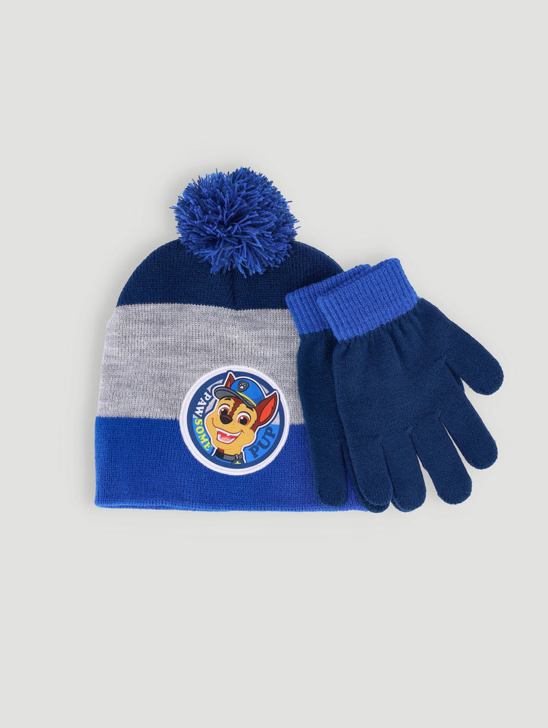 Character Group Boys Paw Patrol 2pc Beanie And Glove Set In Blue/Grey