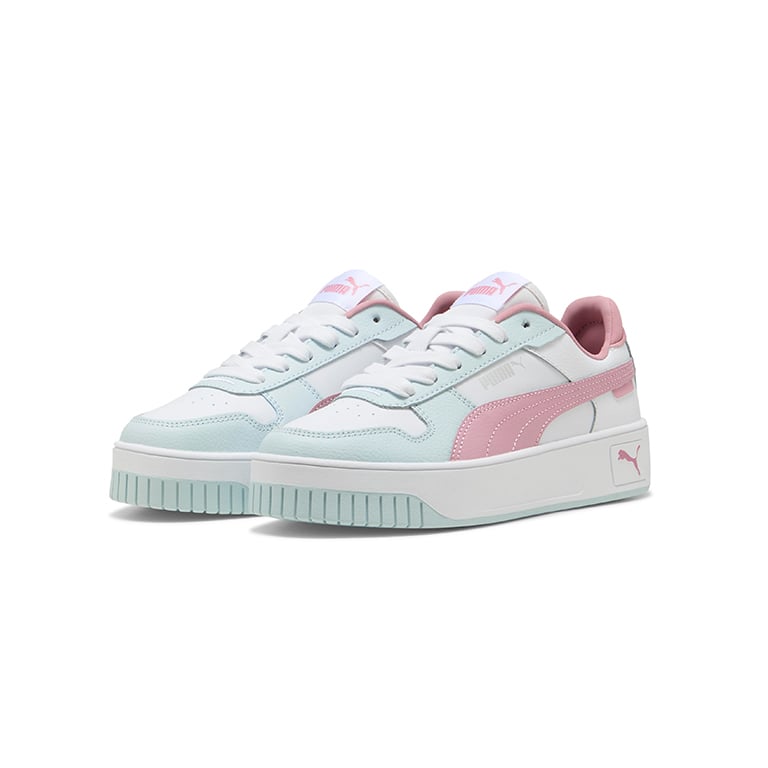 Puma Girls Carina Street Jr Shoes In White & Pink