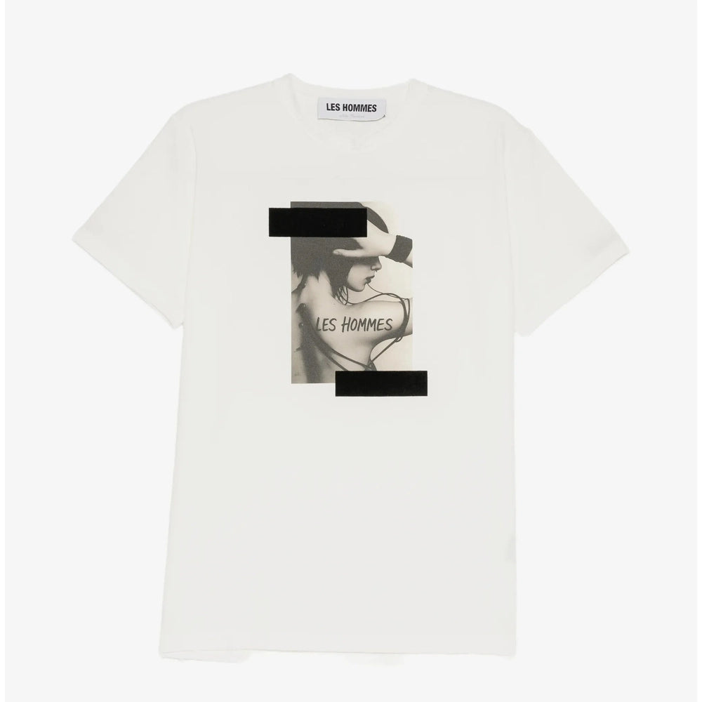 Les Hommes Mens Stamp T-Shirt In White