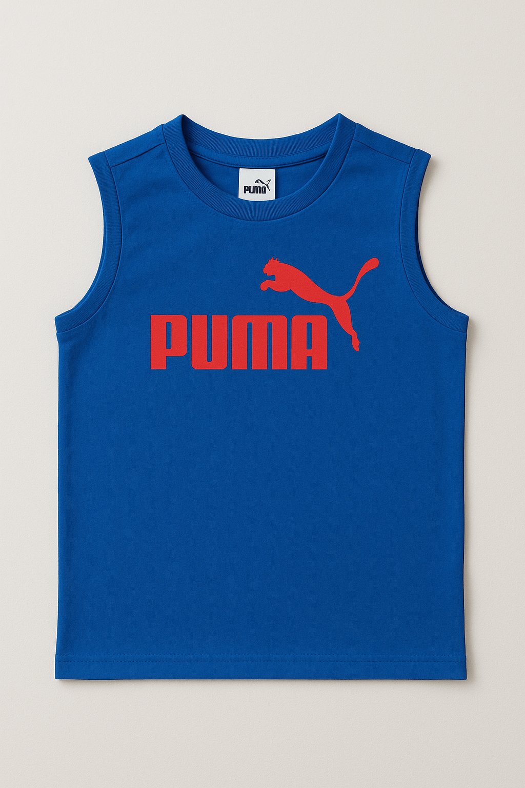 Puma Boys Essential Logo Tank Top In Blue
