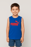 Puma Boys Essential Logo Tank Top In Blue