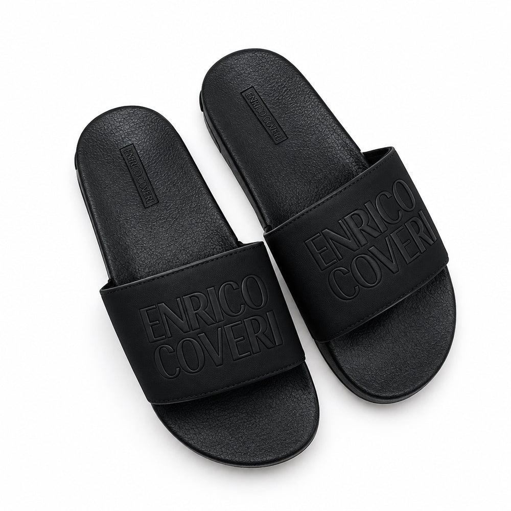 Enrico Coveri Mens Slides In Black