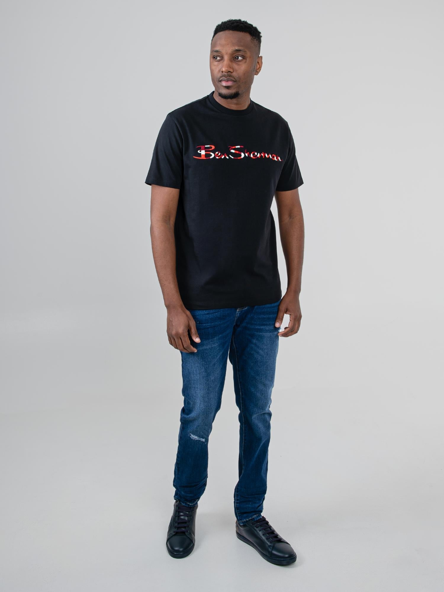 Ben Sherman Mens 3D Embroidered T-Shirt In Black