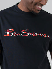Ben Sherman Mens 3D Embroidered T-Shirt In Black
