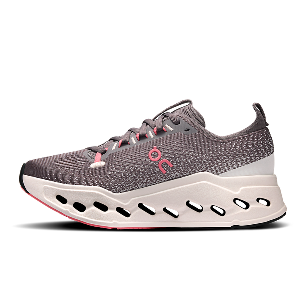 On Womens Cloudsurfer Max Shoes In Pebble Oyster
