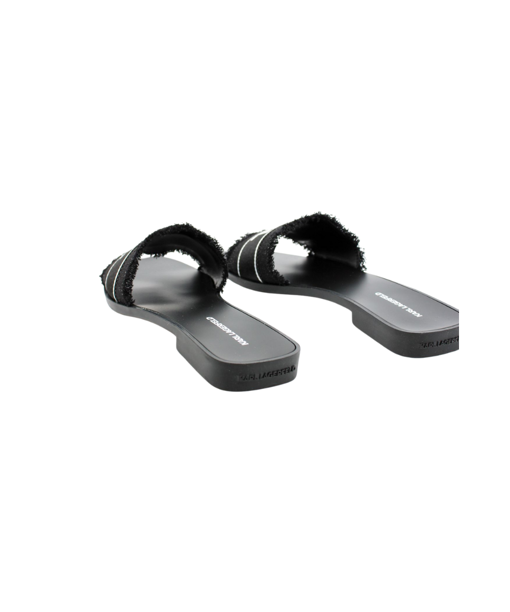 Karl Lagerfeld Ladies Skoot II Border Slides In Black