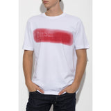 Diesel Mens T-Adjust Short Sleeves Regular T-Shirt In White/Red