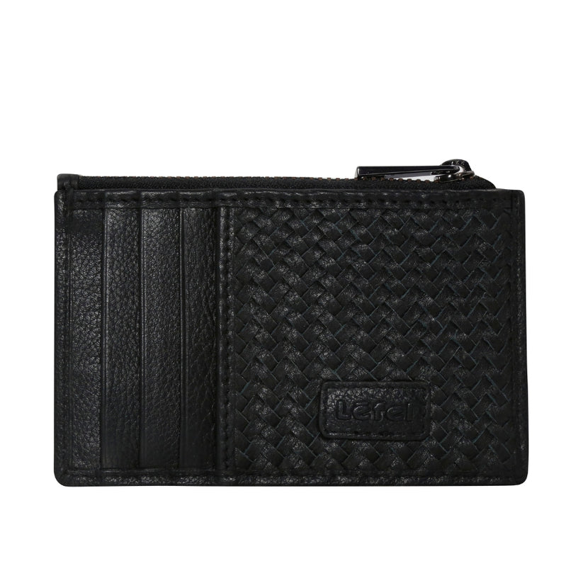 Lefel Mens Card/Coin Holder In Black