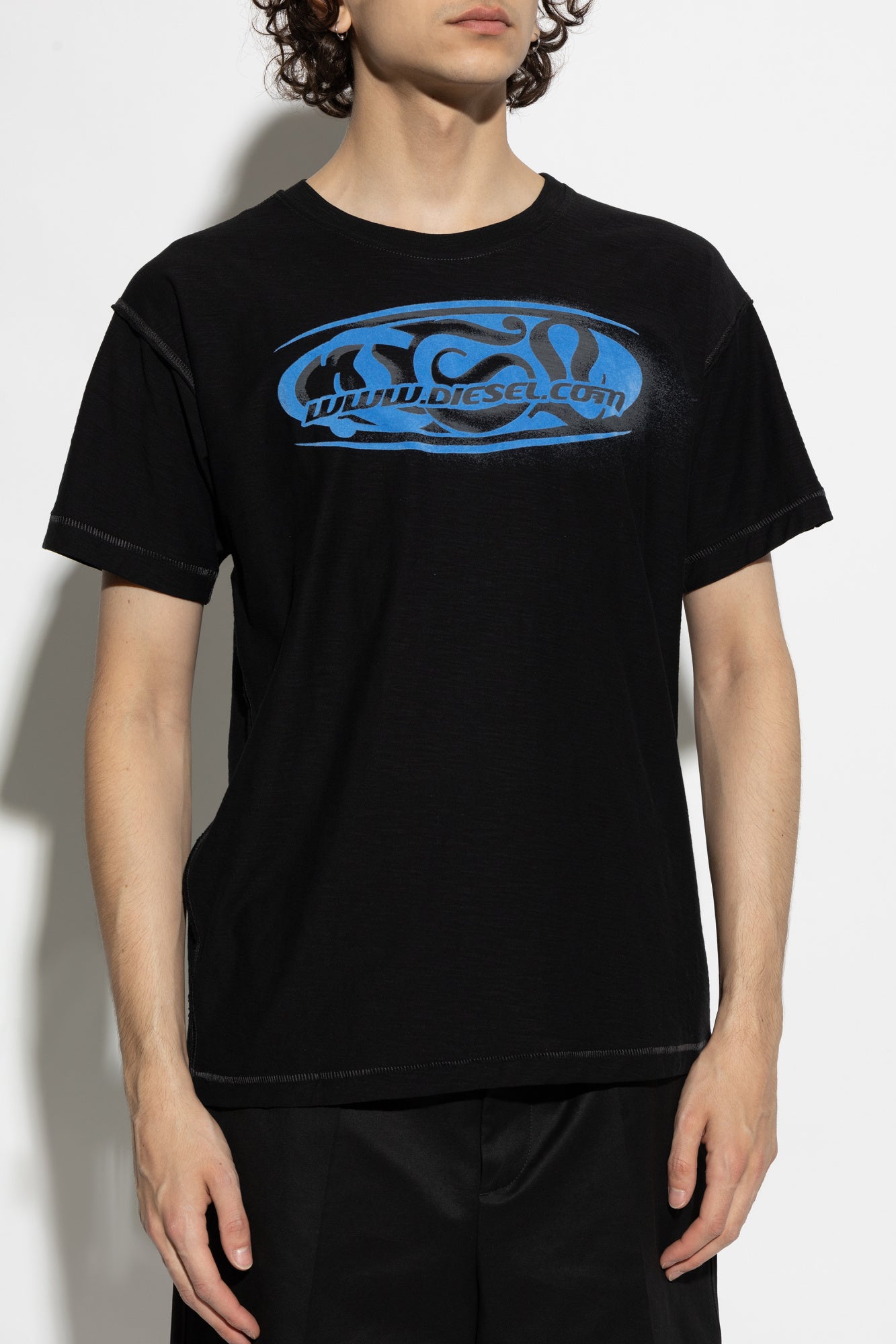 Diesel Mens T-Norm-T1 Regular T-Shirt In Black