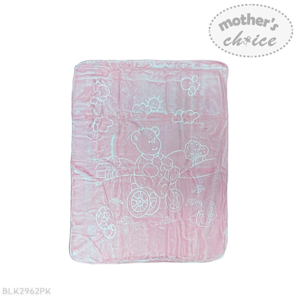 Mother's Choice Girls Baby Mink Blanket In Pink Bear