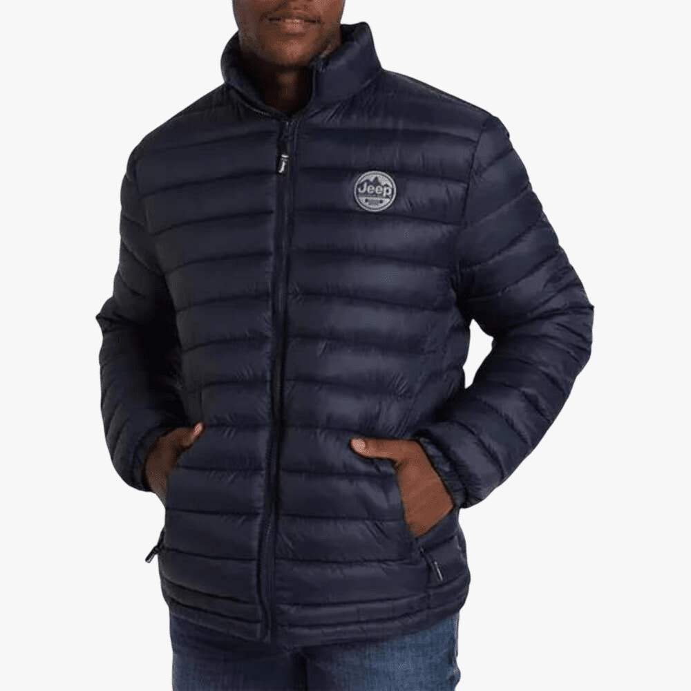 Jeep Mens M-Core Puffer Puffer Jacket In Blue