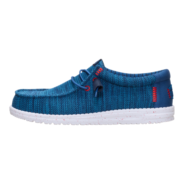 Hey Dude Mens Wally Stretch Mesh Shoes In Blue