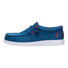 Hey Dude Mens Wally Stretch Mesh Shoes In Blue