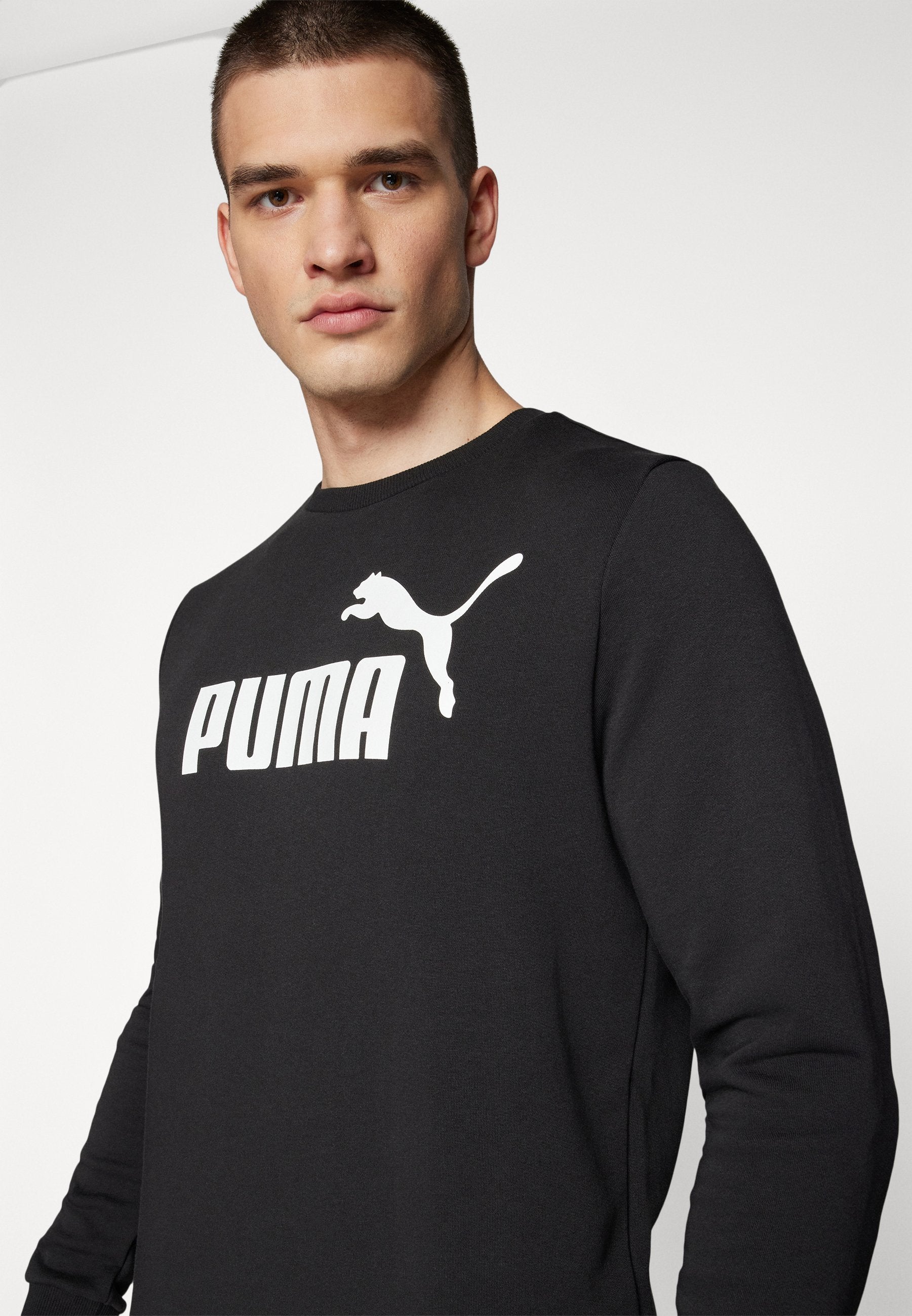 Puma Ess Big Logo Crew Flm Black