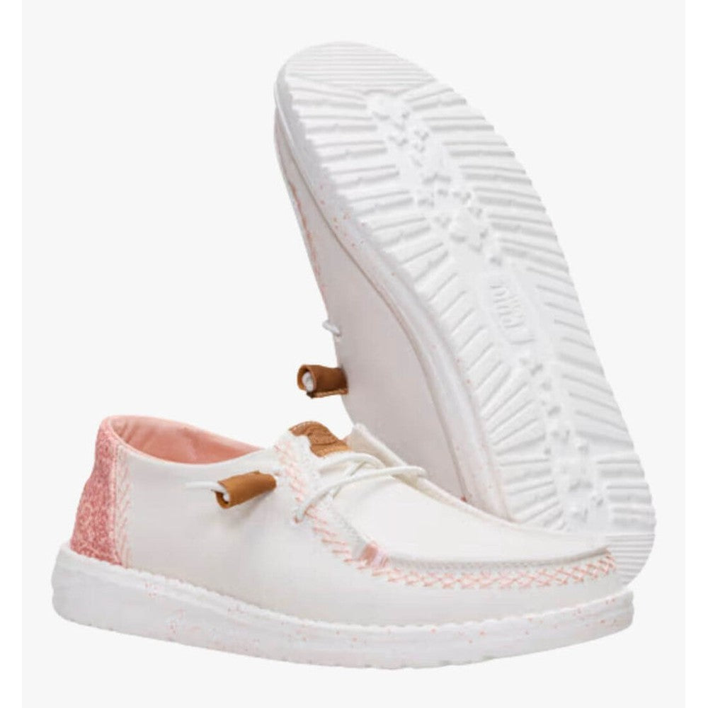 Hey Dude Womens Wendy Boho Butterfly Shoes In Snow White/Pink