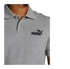 Puma Mens Ess Grey Pique Polo Golfer