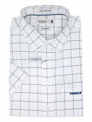Pringle Mens Oscar Short Sleeve Classic Oxford Shirt In White