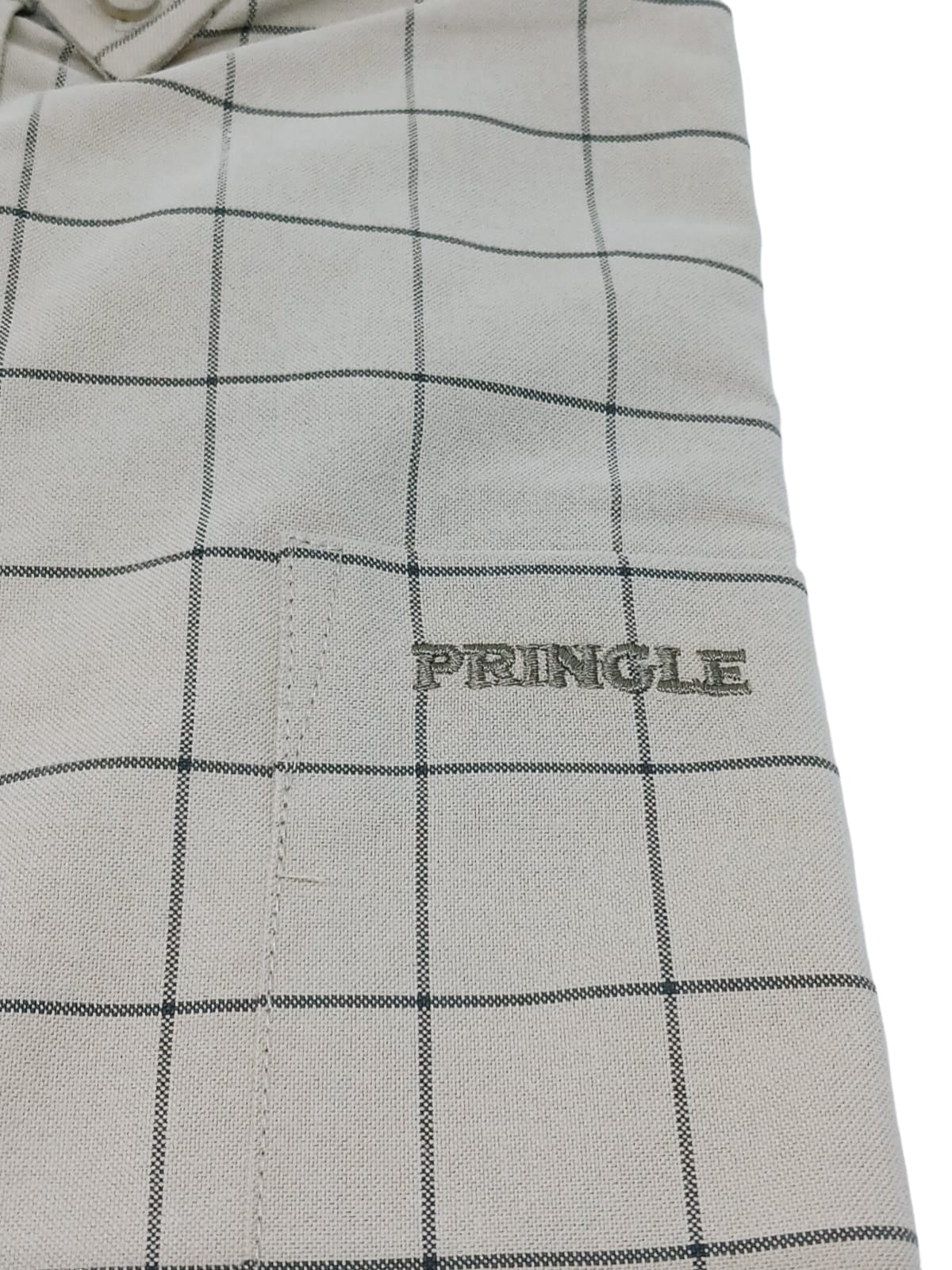 Pringle Mens Oscar Short Sleeve Classic Oxford Shirt In Stone
