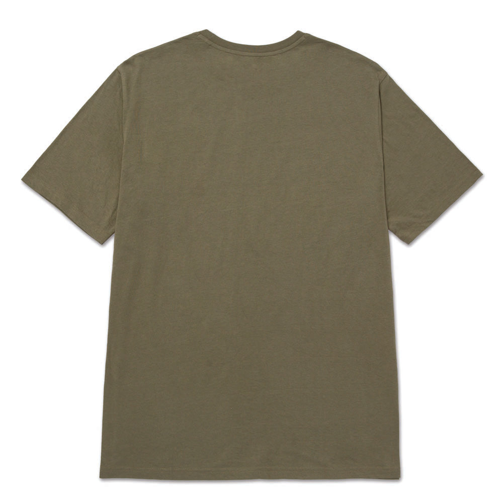 Caterpillar Mens Small Logo T-Shirt In Dusty Olive/Washed Black