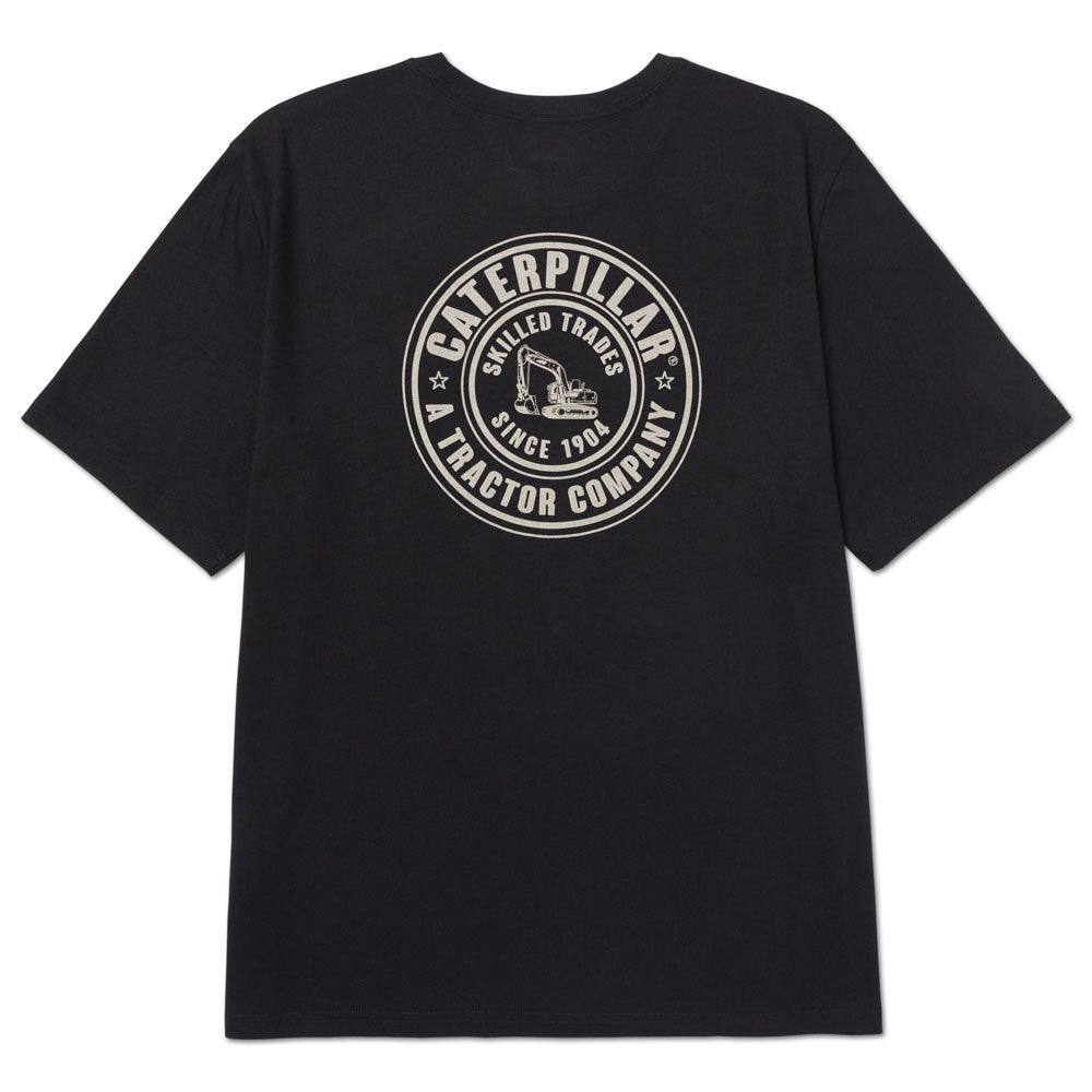 Caterpillar Mens Skilled Trade Geaphic T-Shirt In Pitch Black
