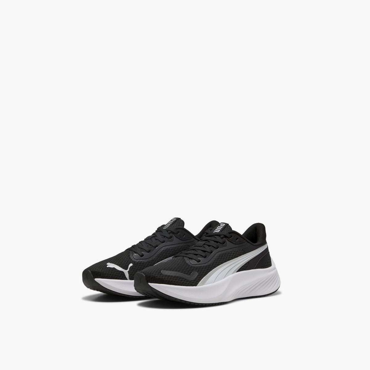 Puma Boys Pounce Lite Junior Shoes In Black & White