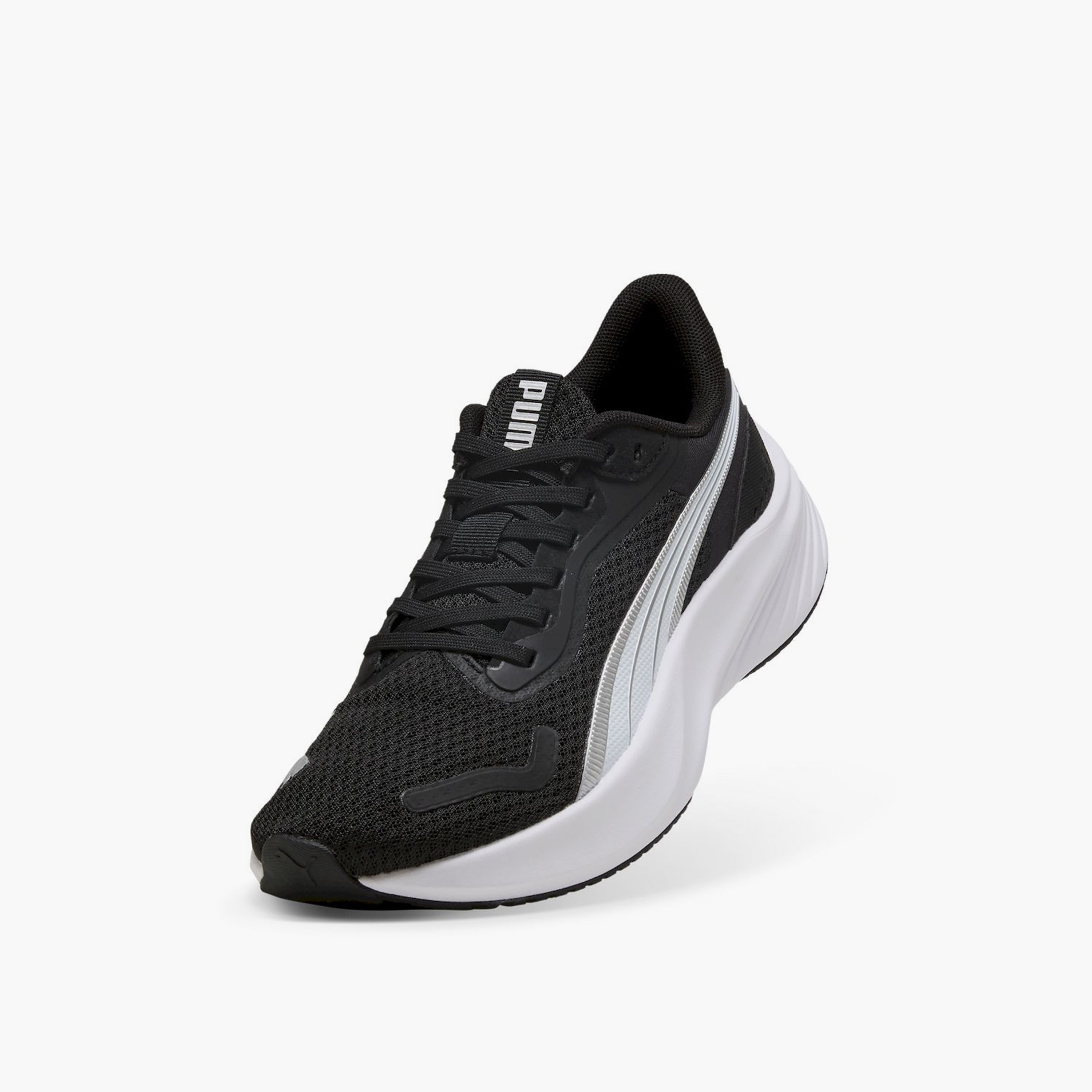 Puma Boys Pounce Lite Junior Shoes In Black & White