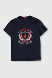 Polo Boys Cory Crested Short Sleeve T-Shirt In Navy