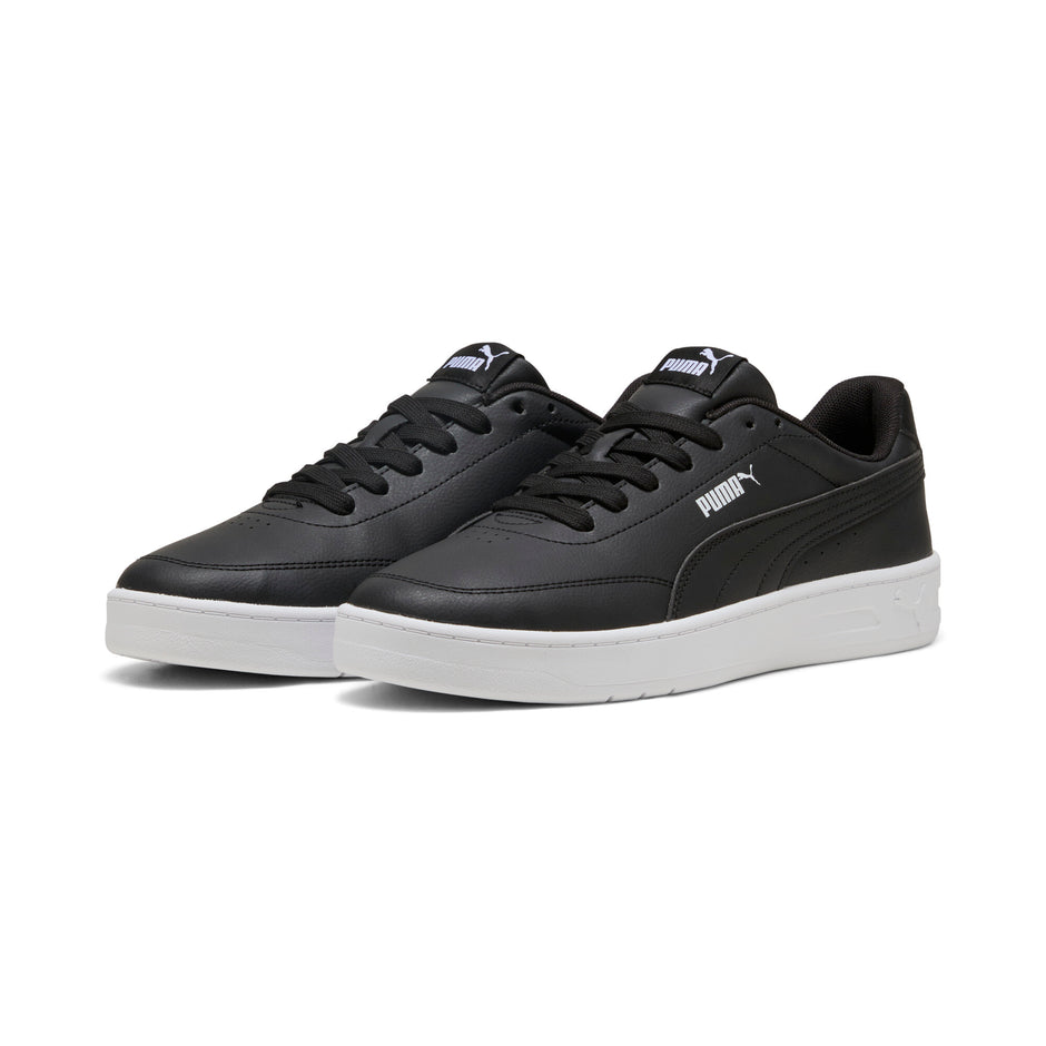 Puma Mens Court Classic Clean Shoes In Black