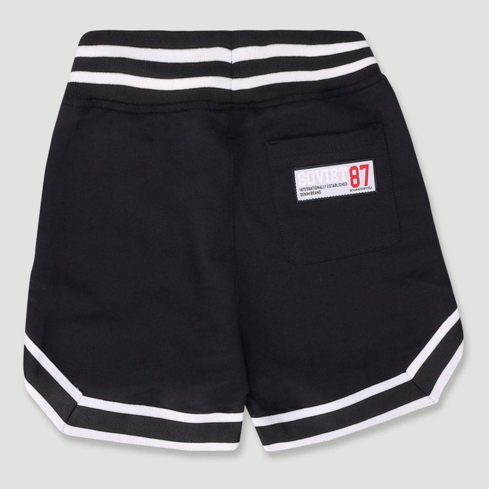 Soviet  Boys Cool Track Short In Black Multi