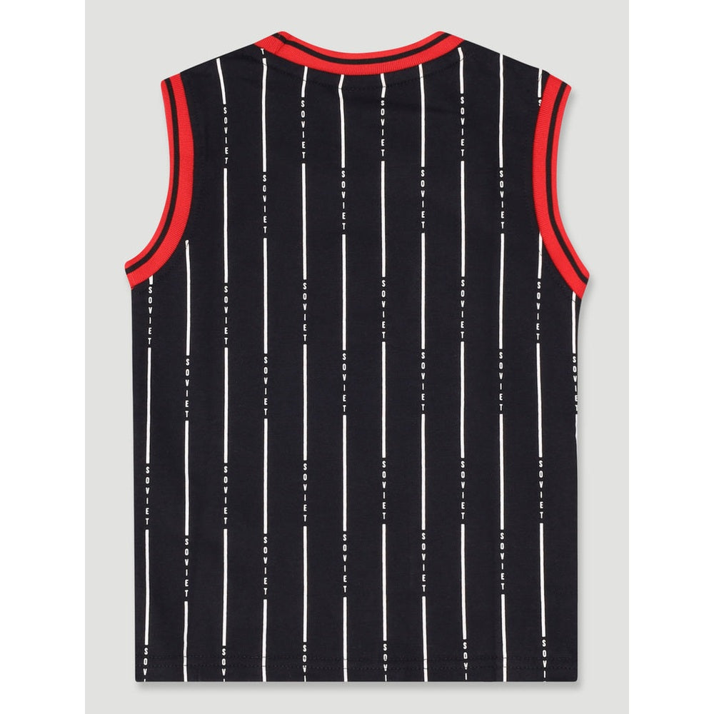 Soviet Boys Metro Crew Neck Fashion Tank Tops In Black/Red