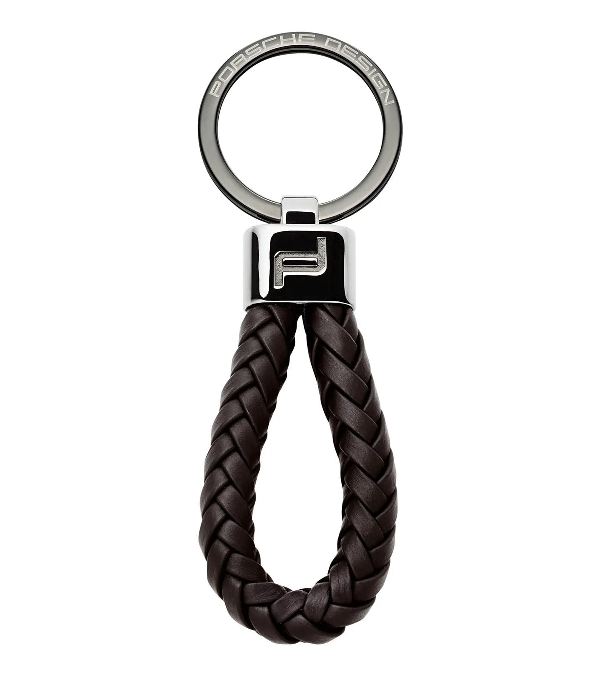 Porsche Pd Keyring Leather Cord  Dark Brown