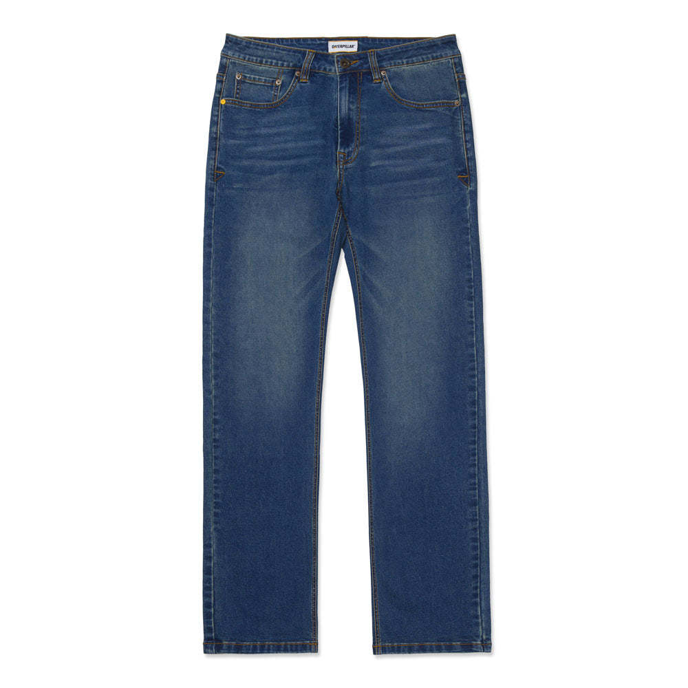Caterpillar Mens Triblend Stretch Denim Slim In Vintage Dark Wash