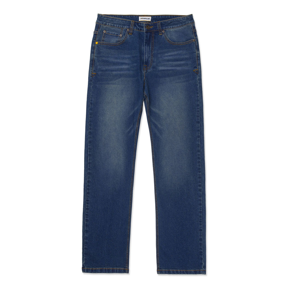 Caterpillar Mens Triblend Stretch Denim Straight In Vintage Dark Wash