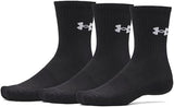 Under Armour Unisex Perfomance 3 Pack Crew Socks In Black